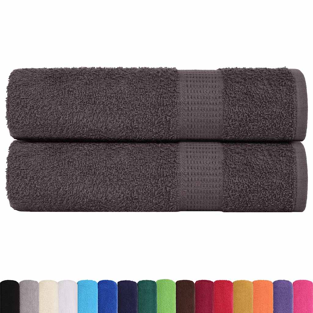 Serviettes vidaxl 2 ST 50x100 cm 360 g m² 100% coton coloré anthracite