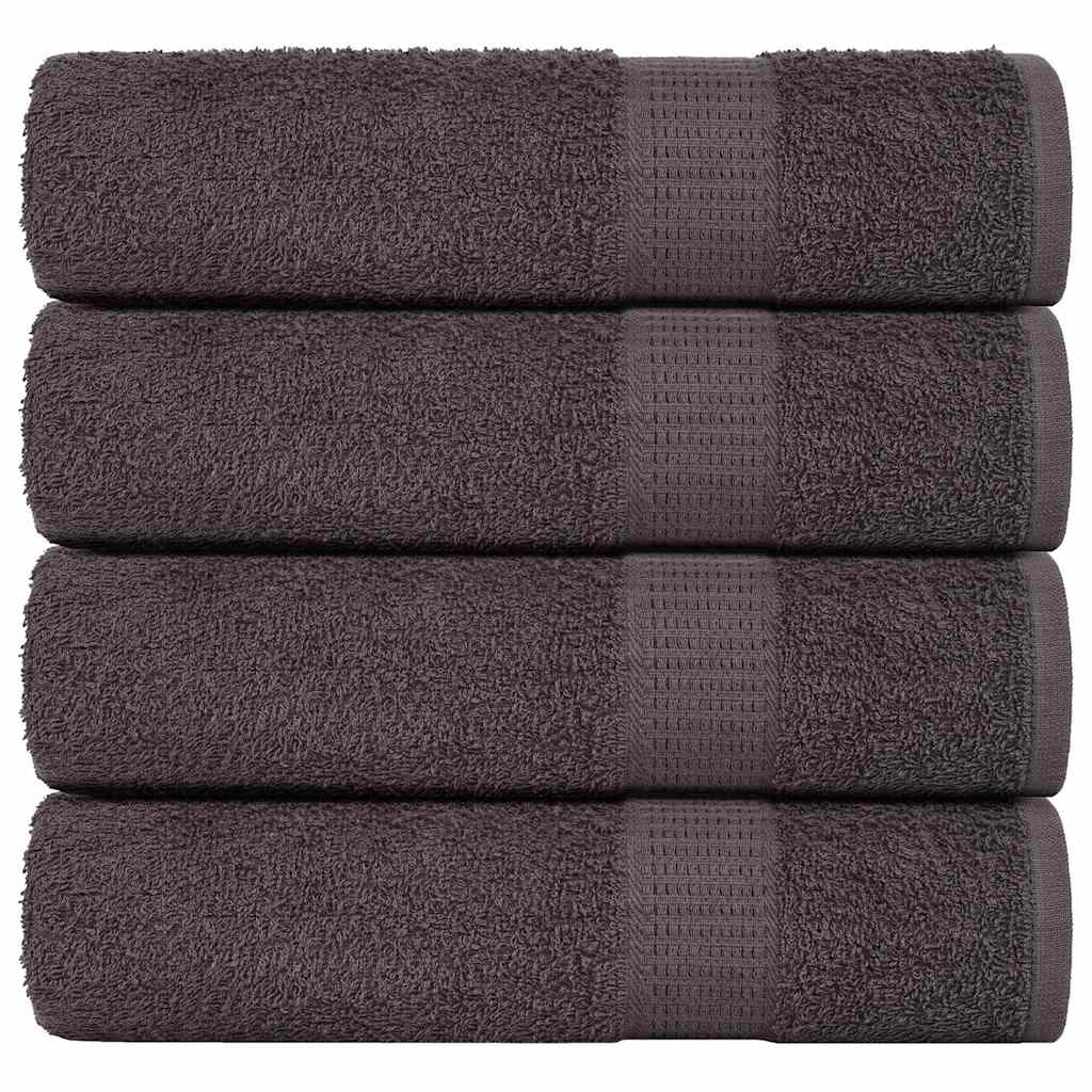 Serviettes vidaxl 4 ST 50x100 cm 360 g m² 100% coton coloré anthracite