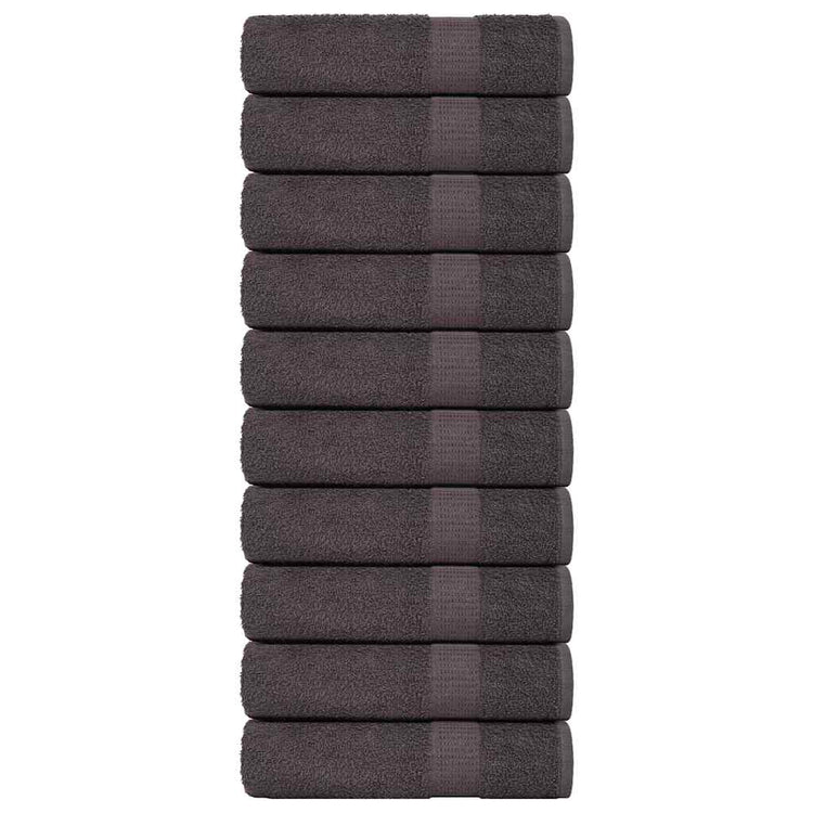 Serviettes vidaxl 10e 50x100 cm 360 g m² 100% coton coloré d'anthracite