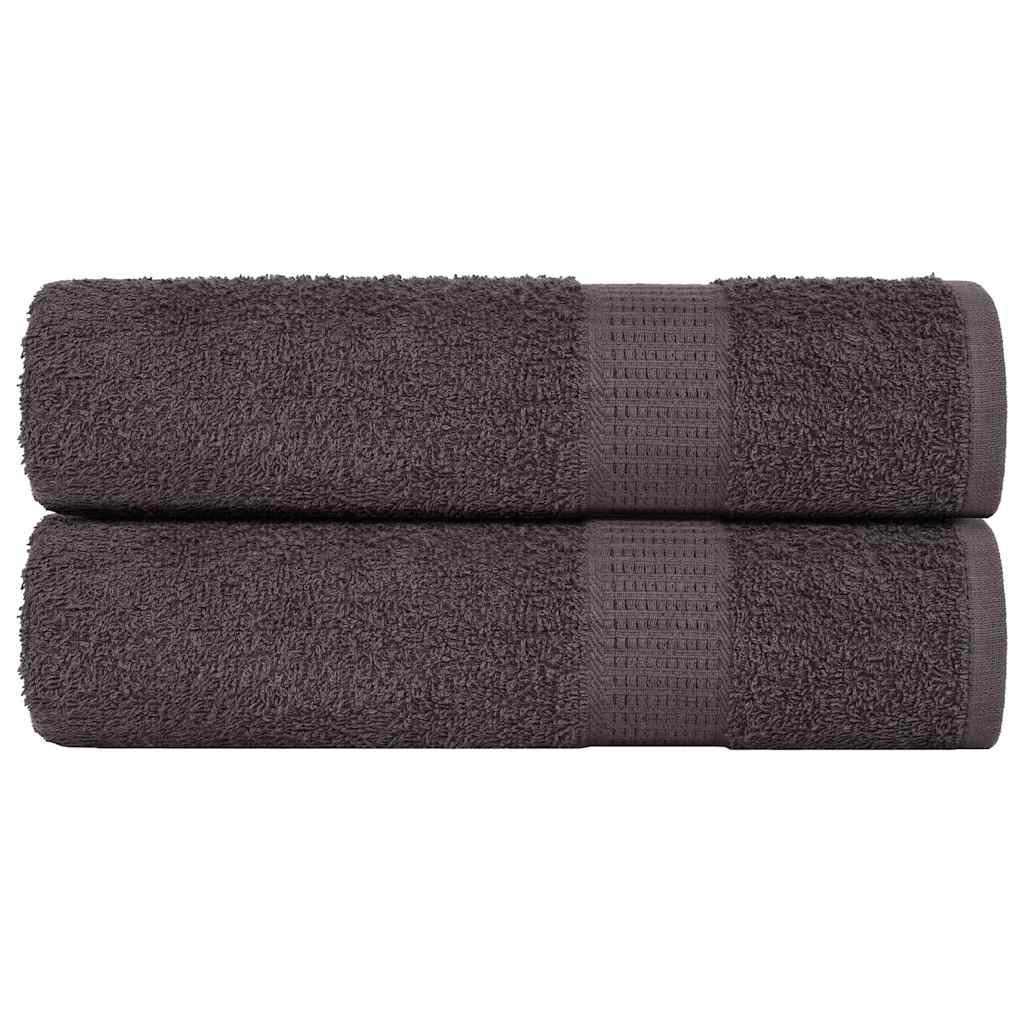 Serviettes de douche vidaxl 2 st 70x140 cm 360 g m² 100% coton anthracite