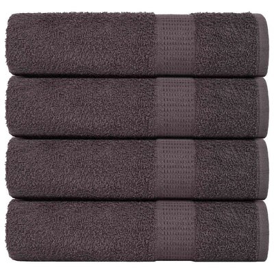Serviettes de douche vidaxl 4 st 70x140 cm 360 g m² 100% coton anthracite