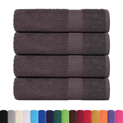 Serviettes de douche vidaxl 4 st 70x140 cm 360 g m² 100% coton anthracite