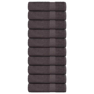Serviettes de douche vidaxl 10 st 70x140 cm 360 g m² 100% coton anthracite