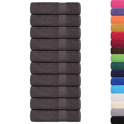 Serviettes de douche vidaxl 10 st 70x140 cm 360 g m² 100% coton anthracite
