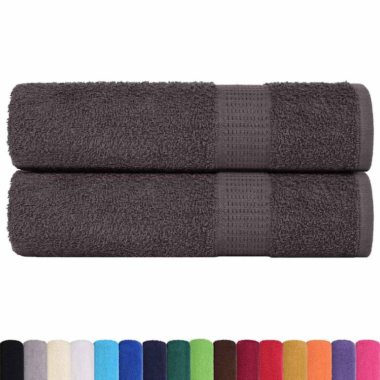 Serviettes de bain vidaxl 2 ST 100x150 cm 360 g m² 100% coton anthracite