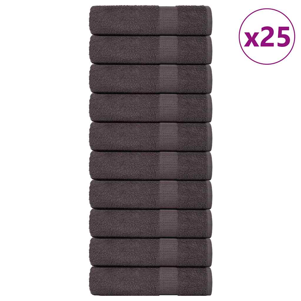 Serviettes de bain vidaxl 25 ST 100x150 cm 360 g m² 100% coton anthracite