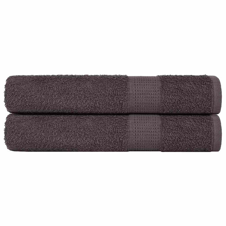 Serviettes vidaxl 2 ST 100x200cm 360 g m² 100% coton coloré anthracite