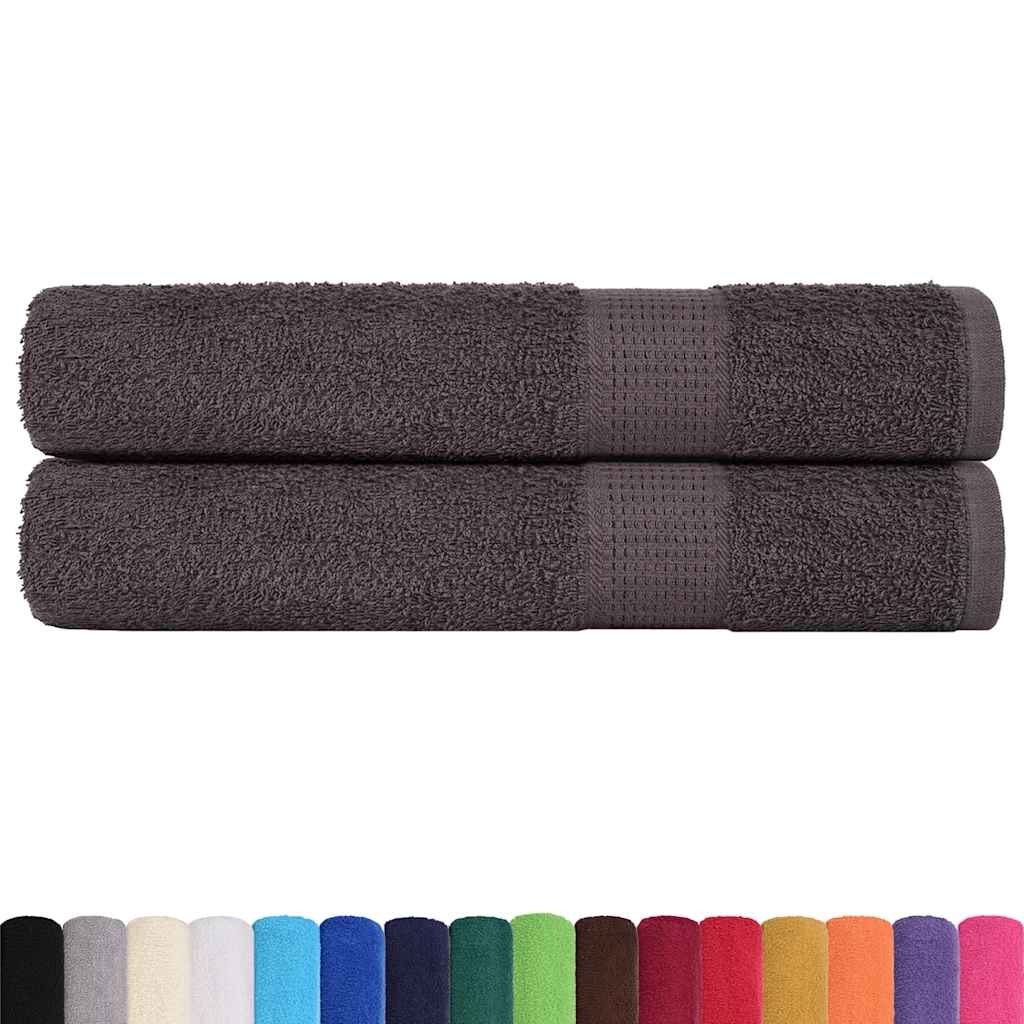 Serviettes vidaxl 2 ST 100x200cm 360 g m² 100% coton coloré anthracite