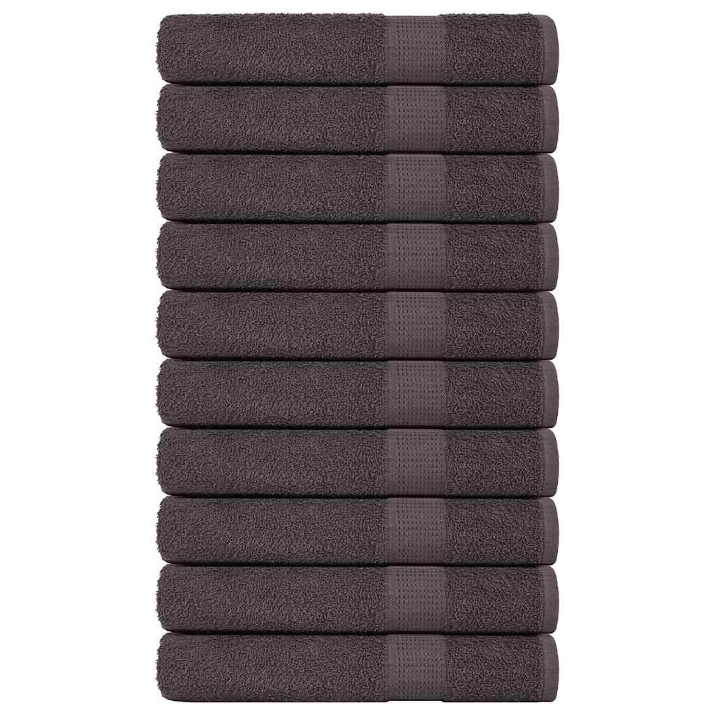 Serviettes vidaxl 10 ST 100x200cm 360g m² 100% coton coloré anthracite