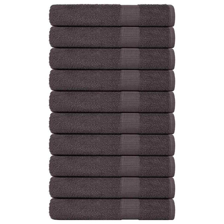 Serviettes vidaxl 10 ST 100x200cm 360g m² 100% coton coloré anthracite