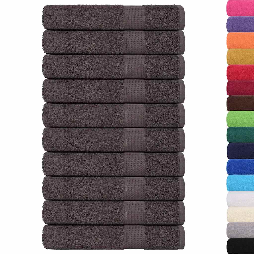 Serviettes vidaxl 10 ST 100x200cm 360g m² 100% coton coloré anthracite