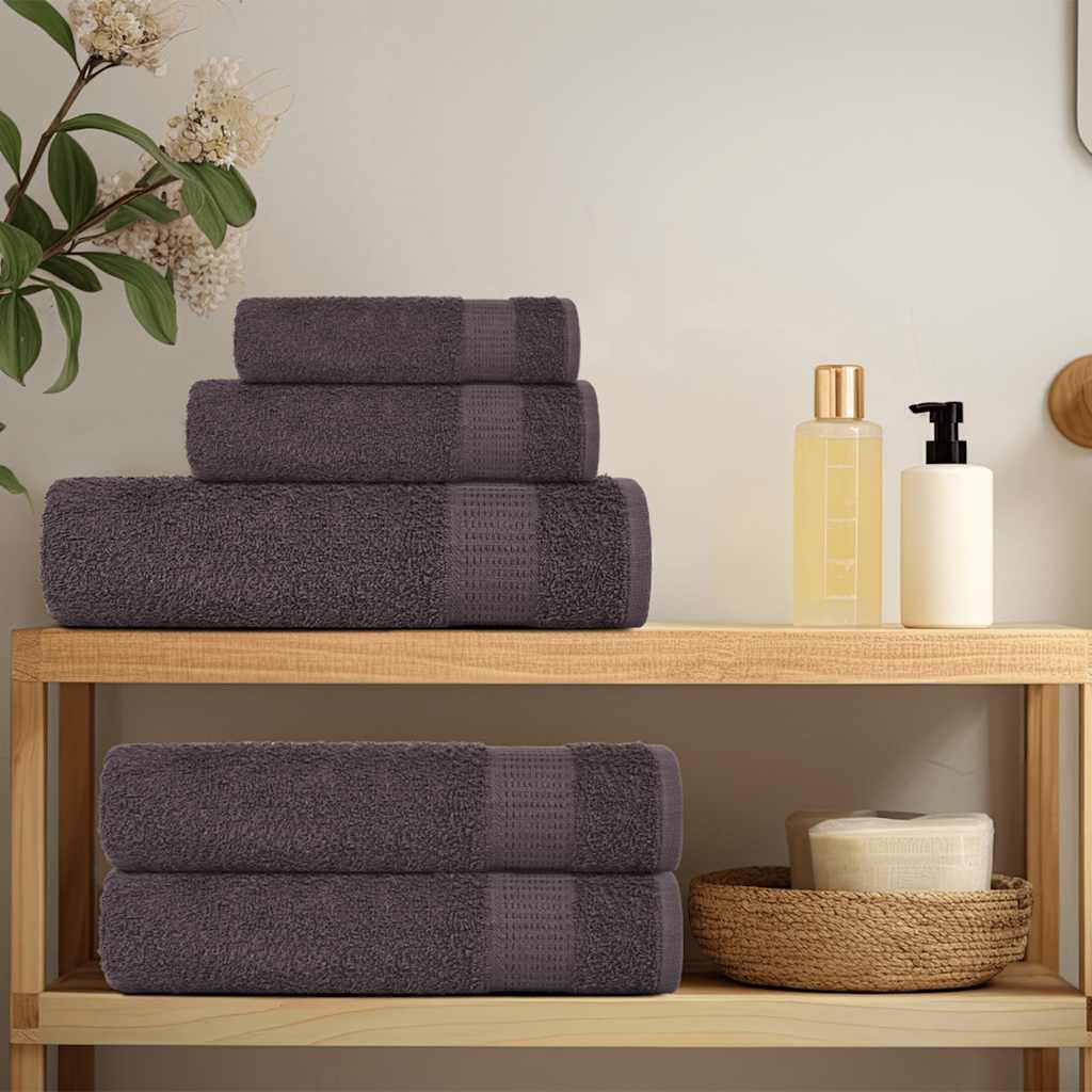 Serviettes vidaxl 10 ST 100x200cm 360g m² 100% coton coloré anthracite