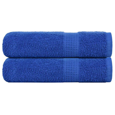 Serviettes vidaxl 2 ST 50x100 cm 360 g m² 100% coton bleu