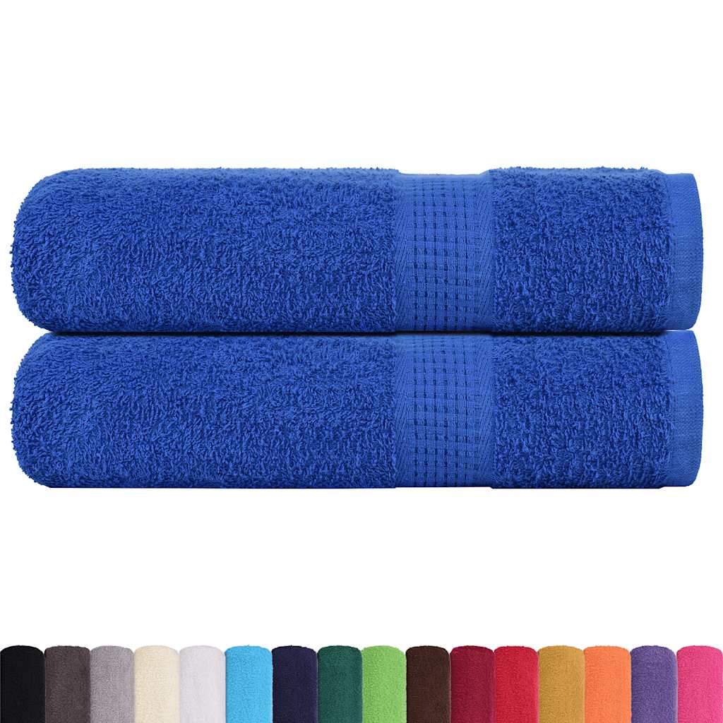 Serviettes vidaxl 2 ST 50x100 cm 360 g m² 100% coton bleu