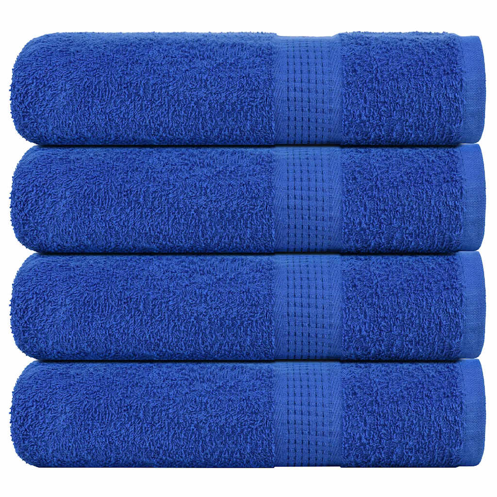 Serviettes vidaxl 4 ST 50x100 cm 360 g m² 100% coton bleu