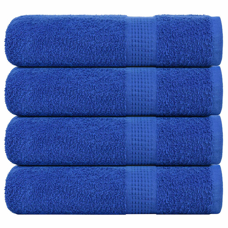 Serviettes vidaxl 4 ST 50x100 cm 360 g m² 100% coton bleu