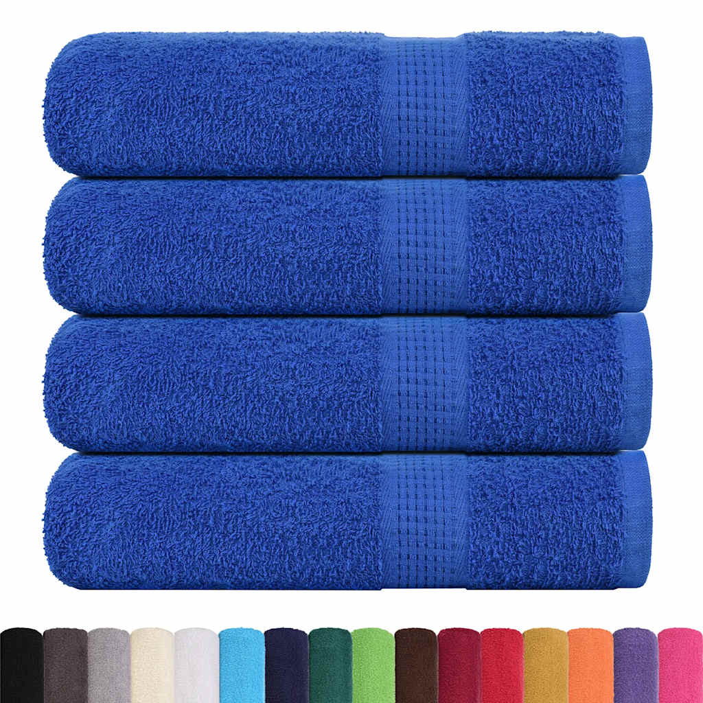 Serviettes vidaxl 4 ST 50x100 cm 360 g m² 100% coton bleu