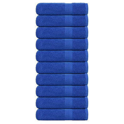 Serviettes vidaxl 10 ST 50x100 cm 360 g m² 100% coton bleu