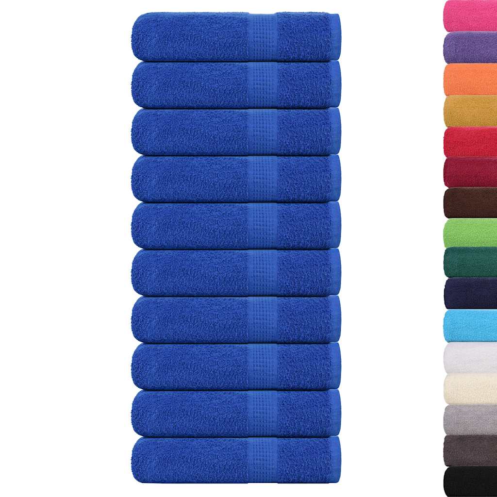 Serviettes vidaxl 10 ST 50x100 cm 360 g m² 100% coton bleu