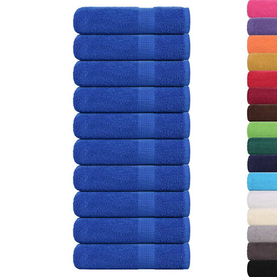 Serviettes vidaxl 10 ST 50x100 cm 360 g m² 100% coton bleu