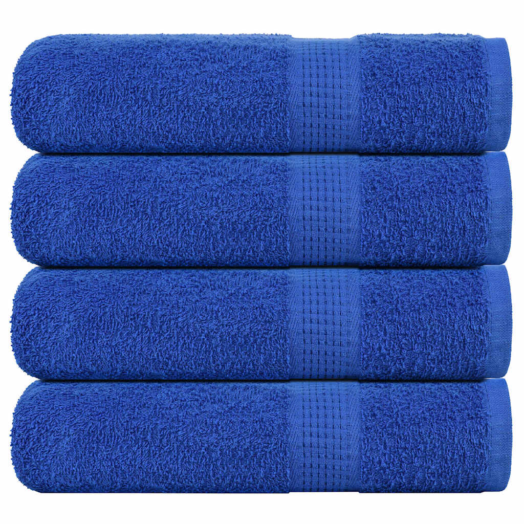Serviettes de douche vidaxl 4 ST 70x140 cm 360 g m² 100% coton bleu