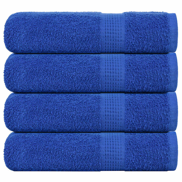 Serviettes de douche vidaxl 4 ST 70x140 cm 360 g m² 100% coton bleu