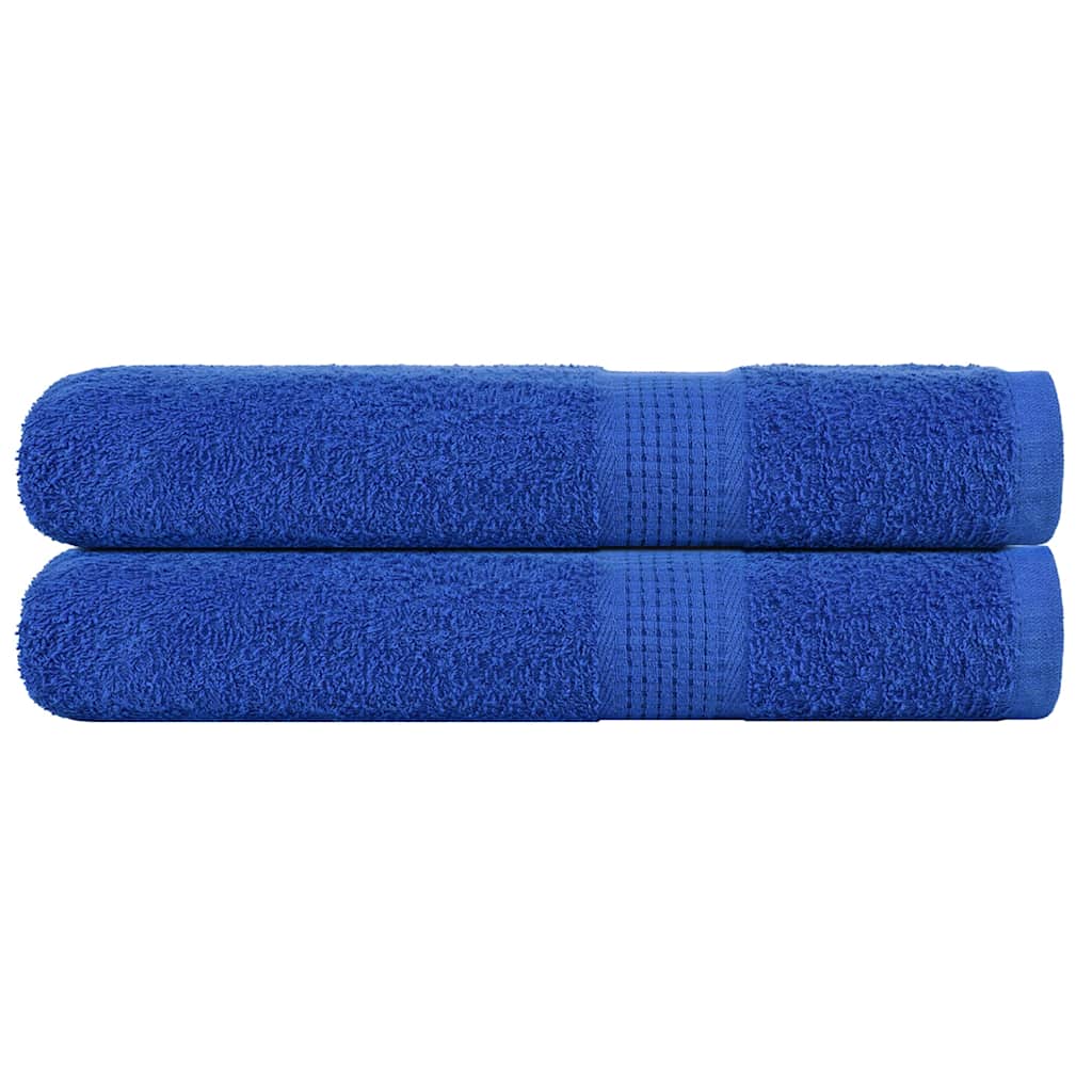 Serviettes vidaxl 2 pcs 100x200 cm 360 g m² 100% coton bleu