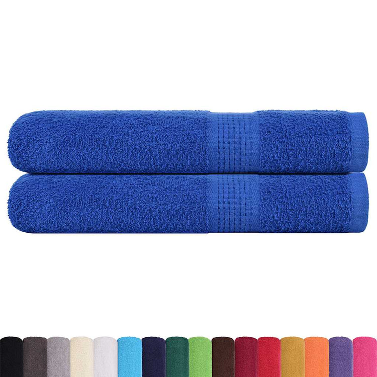 Serviettes vidaxl 2 pcs 100x200 cm 360 g m² 100% coton bleu