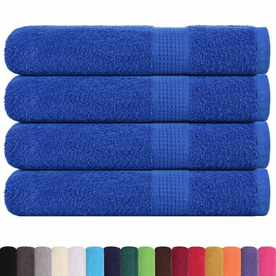 Serviettes vidaxl 4 ST 100x200 cm 360 g m² 100% coton bleu