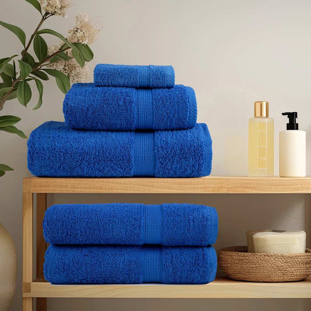 Serviettes vidaxl 4 ST 100x200 cm 360 g m² 100% coton bleu
