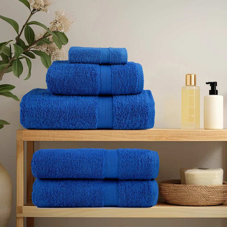 Serviettes vidaxl 4 ST 100x200 cm 360 g m² 100% coton bleu