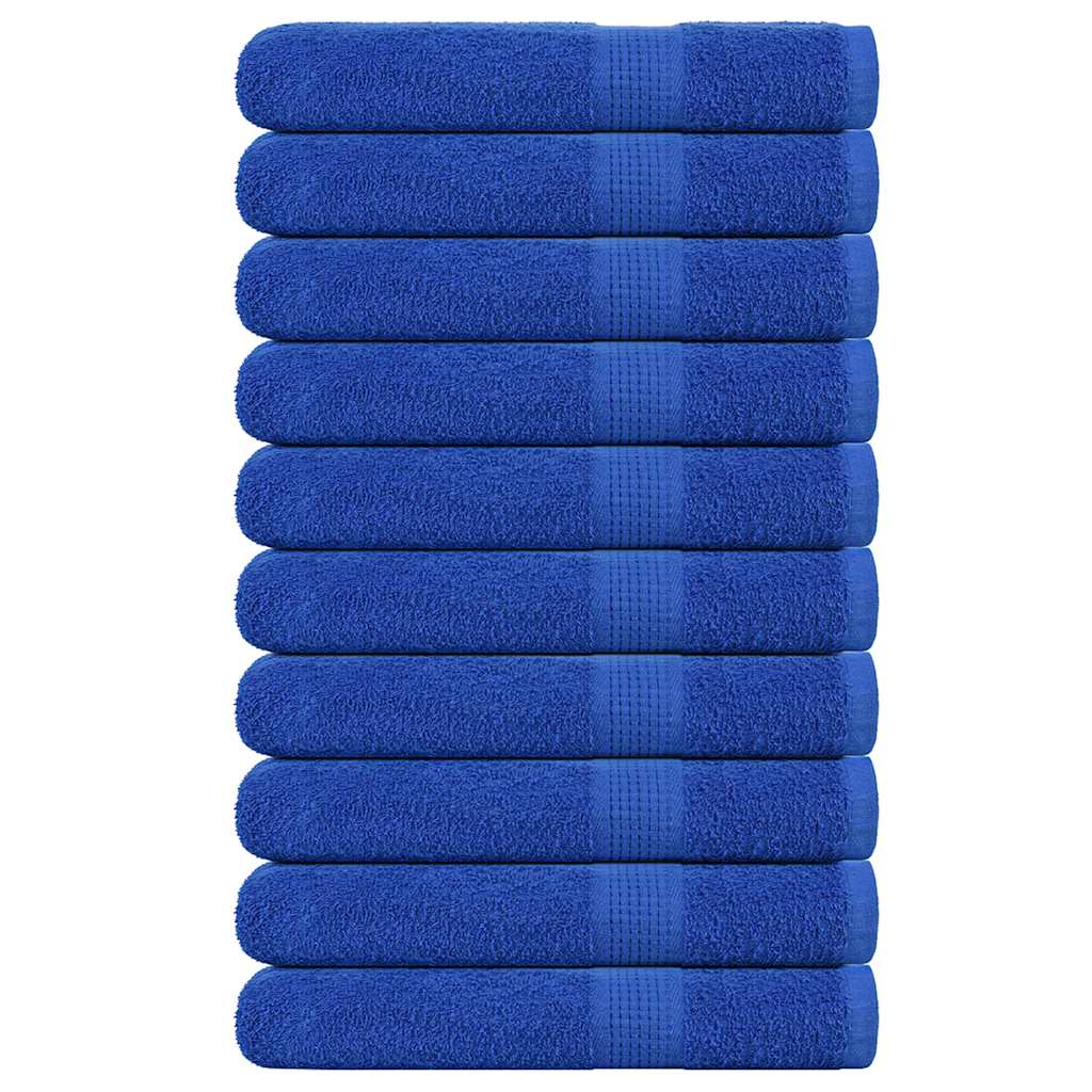 Serviettes vidaxl 10 pcs 100x200 cm 360 g m² 100% coton bleu