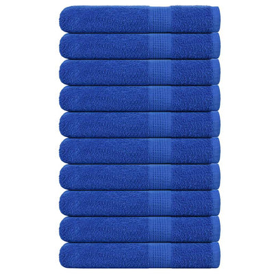 Serviettes vidaxl 10 pcs 100x200 cm 360 g m² 100% coton bleu