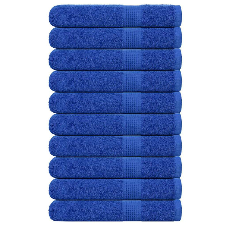 Serviettes vidaxl 10 pcs 100x200 cm 360 g m² 100% coton bleu