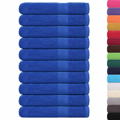 Serviettes vidaxl 10 pcs 100x200 cm 360 g m² 100% coton bleu