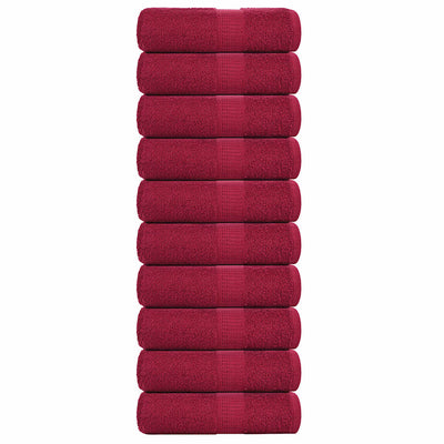 Vidaxl SOAP Wipes 10 ST 30X30 CM 360 G M² 100% coton Bourgogne rouge