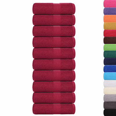 Vidaxl SOAP Wipes 10 ST 30X30 CM 360 G M² 100% coton Bourgogne rouge
