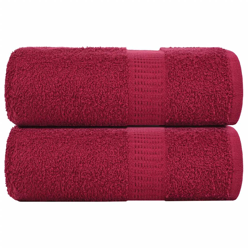 Vidaxl Guest Wipes 2 PCS 30x50 cm 360 g m² 100% coton Bourgogne rouge