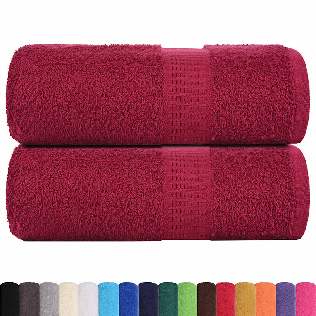 Vidaxl Guest Wipes 2 PCS 30x50 cm 360 g m² 100% coton Bourgogne rouge