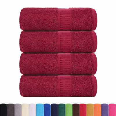 Vidaxl Guest Wipes 4 PCS 30x50 cm 360 g m² 100% coton Bourgogne rouge