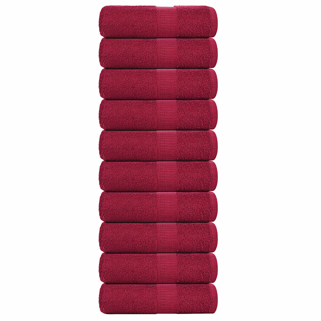 Vidaxl Guest Wipes 10 PCS 30x50 cm 360 g m² 100% coton Bourgogne rouge