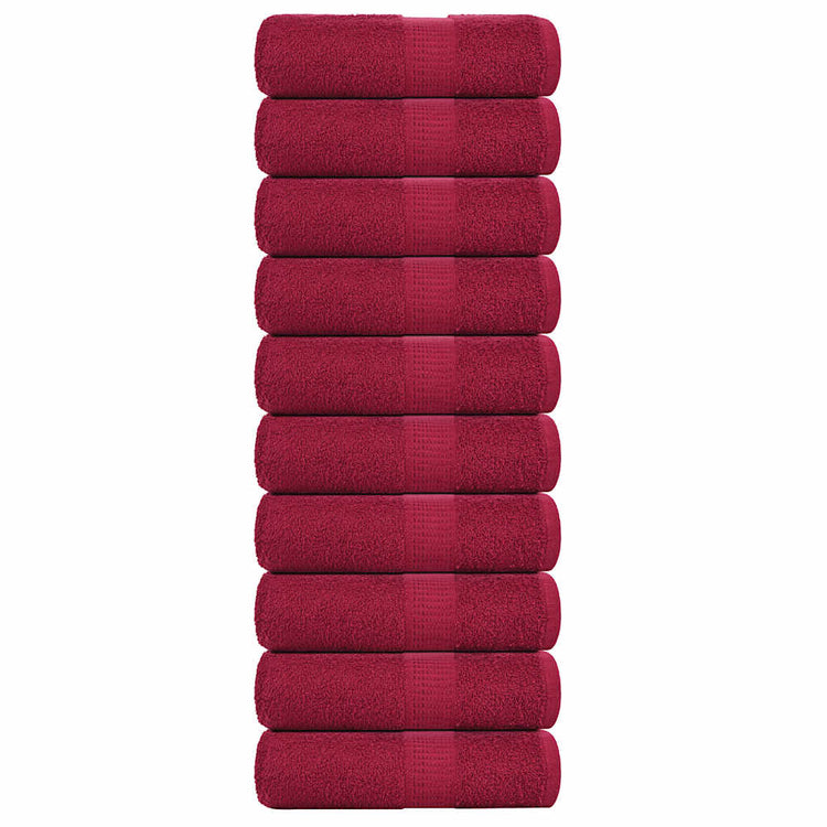 Vidaxl Guest Wipes 10 PCS 30x50 cm 360 g m² 100% coton Bourgogne rouge
