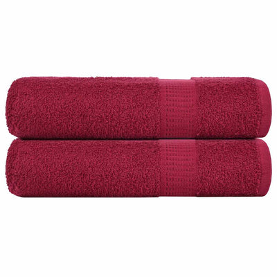 Serviettes Vidaxl 2 ST 50x100 cm 360 g m² 100% coton Bourgogne rouge