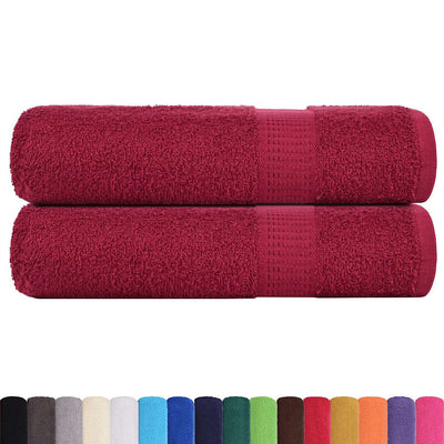 Serviettes Vidaxl 2 ST 50x100 cm 360 g m² 100% coton Bourgogne rouge
