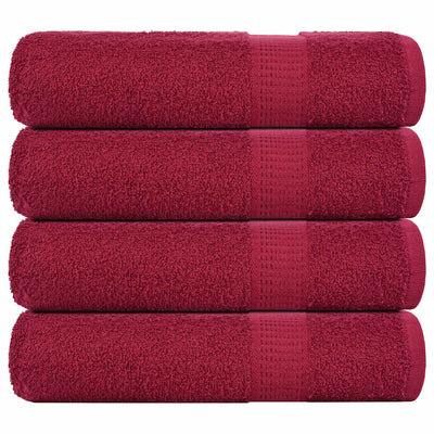 Serviettes Vidaxl 4 ST 50x100 cm 360 g m² 100% coton Bourgogne rouge