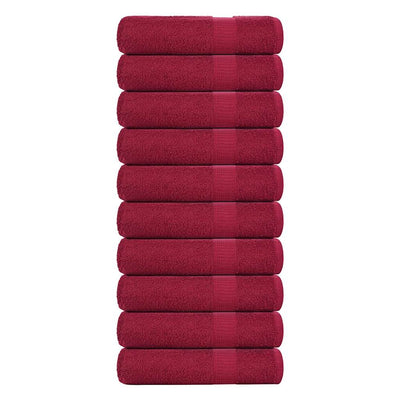 Serviettes Vidaxl 10 ST 50x100 cm 360 g m² 100% coton Bourgogne rouge