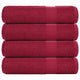 Serviettes de douche vidaxl 4 st 70x140cm 360g m² 100% coton rouge borgogne rouge