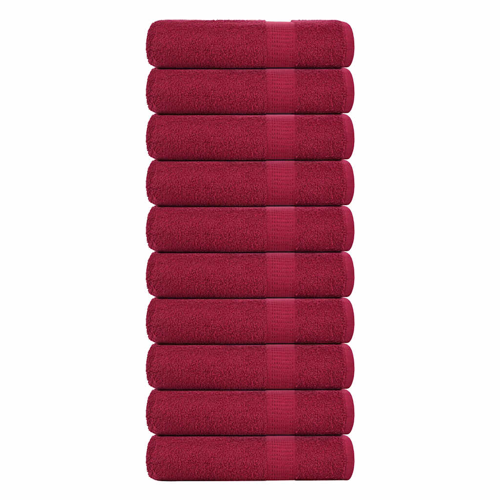 Serviettes de douche vidaxl 10e 70x140cm 360g m² 100% coton rouge borgogne rouge