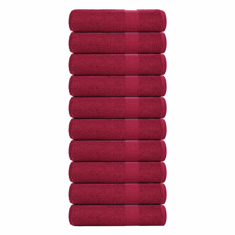 Serviettes de douche vidaxl 10e 70x140cm 360g m² 100% coton rouge borgogne rouge