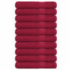 Serviettes de sauna vidaxl 10 ST 80x200cm 360g m² 100% coton rouge bourgogne